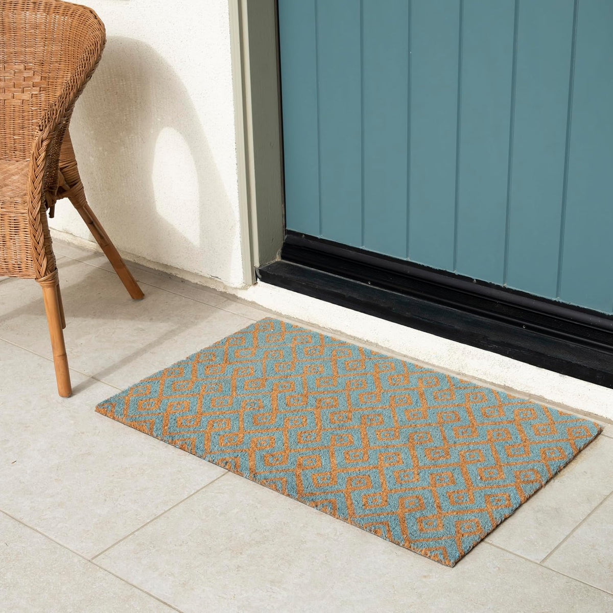 Ackland Coir Doormat | Clara Blue Turquoise | 22" x 36"