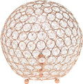 Elegant Designs LT1067-RGD 10" Elipse Crystal Collection Metal Crystal Ball Sequin Table Desk Lamp for Accent Lighting, Décor, Living Room, Rose Gold
