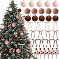 Ouddy Decor 33 Pcs Velvet Neutral Christmas Ornaments Set, Brown & Beige