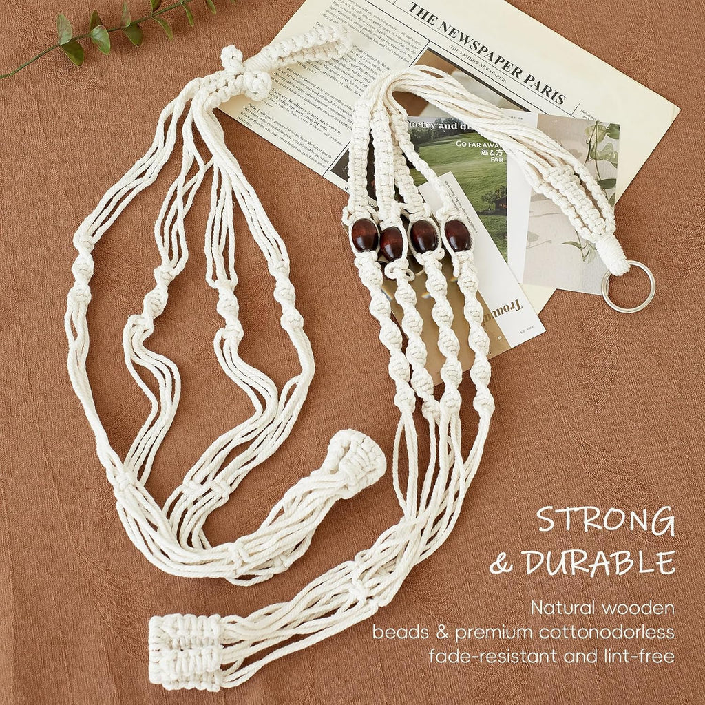 4Pack Macrame Plant Hangers Boho Hanging Planter for Indoor Plants