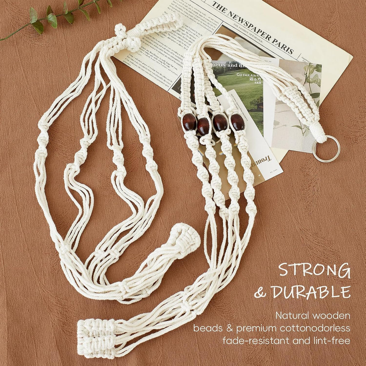 4Pack Macrame Plant Hangers Boho Hanging Planter for Indoor Plants