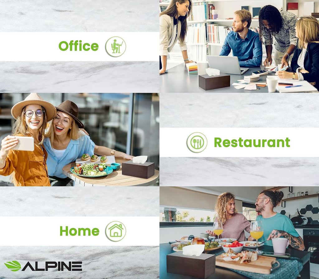 Alpine Industries Acrylic Rectangular Facial Tissue Dispenser Box - Modern Plastic Paper Towel Holder for Car, Kitchen Countertop, Bathroom & Shop (Rectangular)