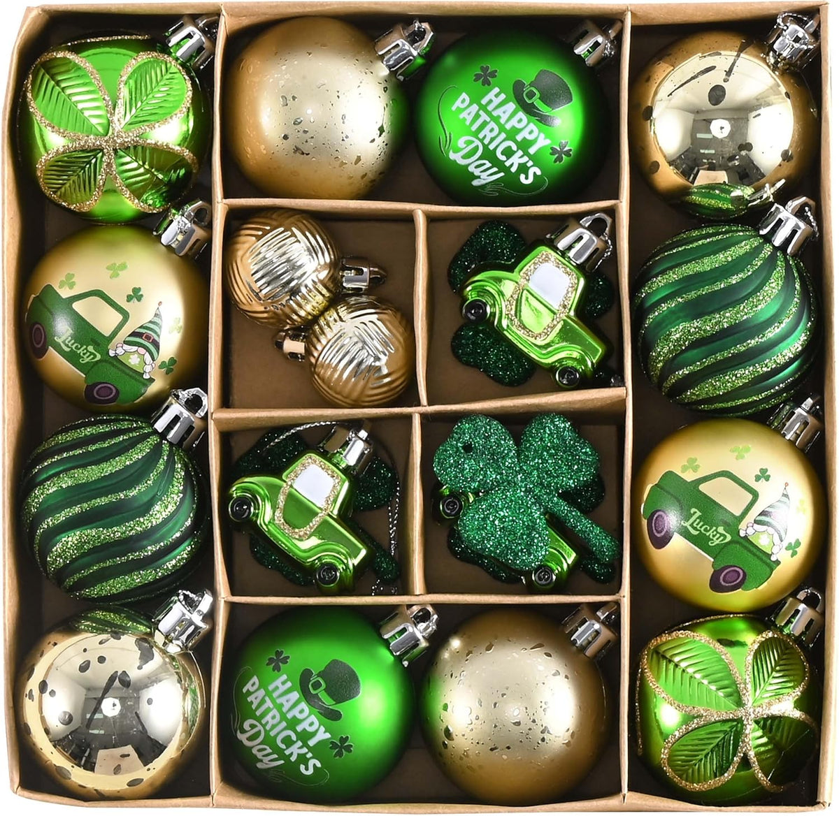 DecorbyHannah 21ct St Patricks Day Christmas Ornaments Set Tree Decorations
