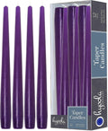 Hyoola Tall Taper Candles - 12 Inch Purple Unscented Dripless Taper Candles - 10 Hour Burn Time - 12 Pack
