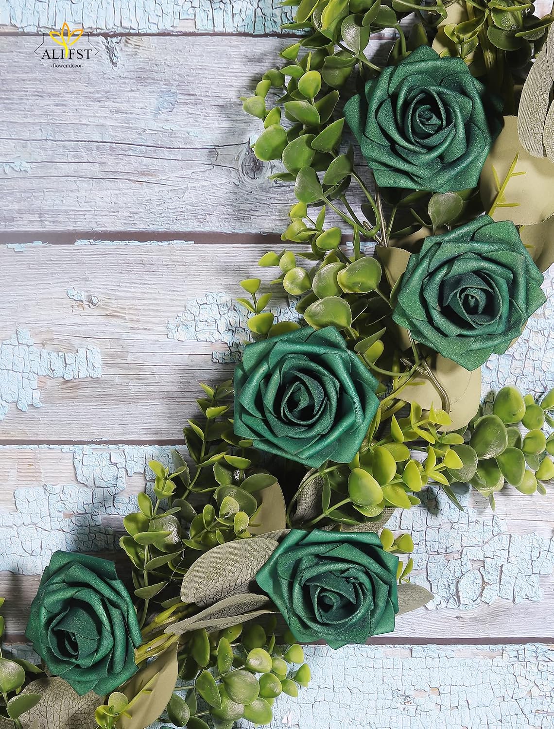 25pcs Artificial Flowers，Real Touch Artificial Foam Roses Decoration DIY for Wedding Bridesmaid Bridal Bouquet Centerpieces Party (25, Army Green)