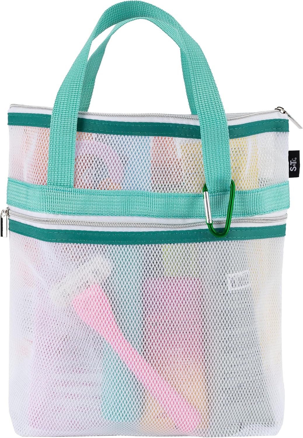 S&T INC. Mesh Shower Caddy, 10" x 10", Teal