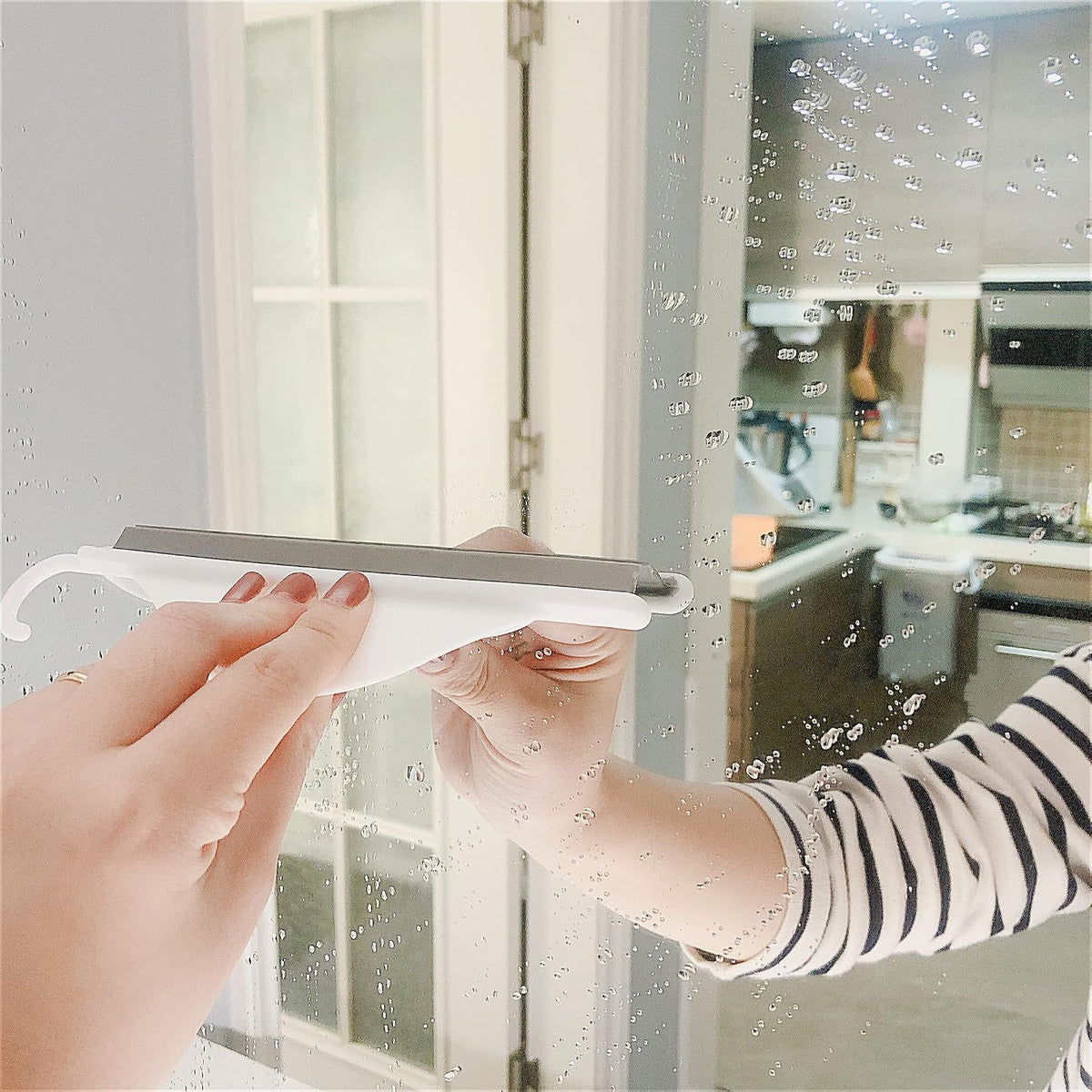 Squeegee Water Blade Scraper Wiper Cleaning Bathroom Shower Mirror Kitchen Countertop Sink