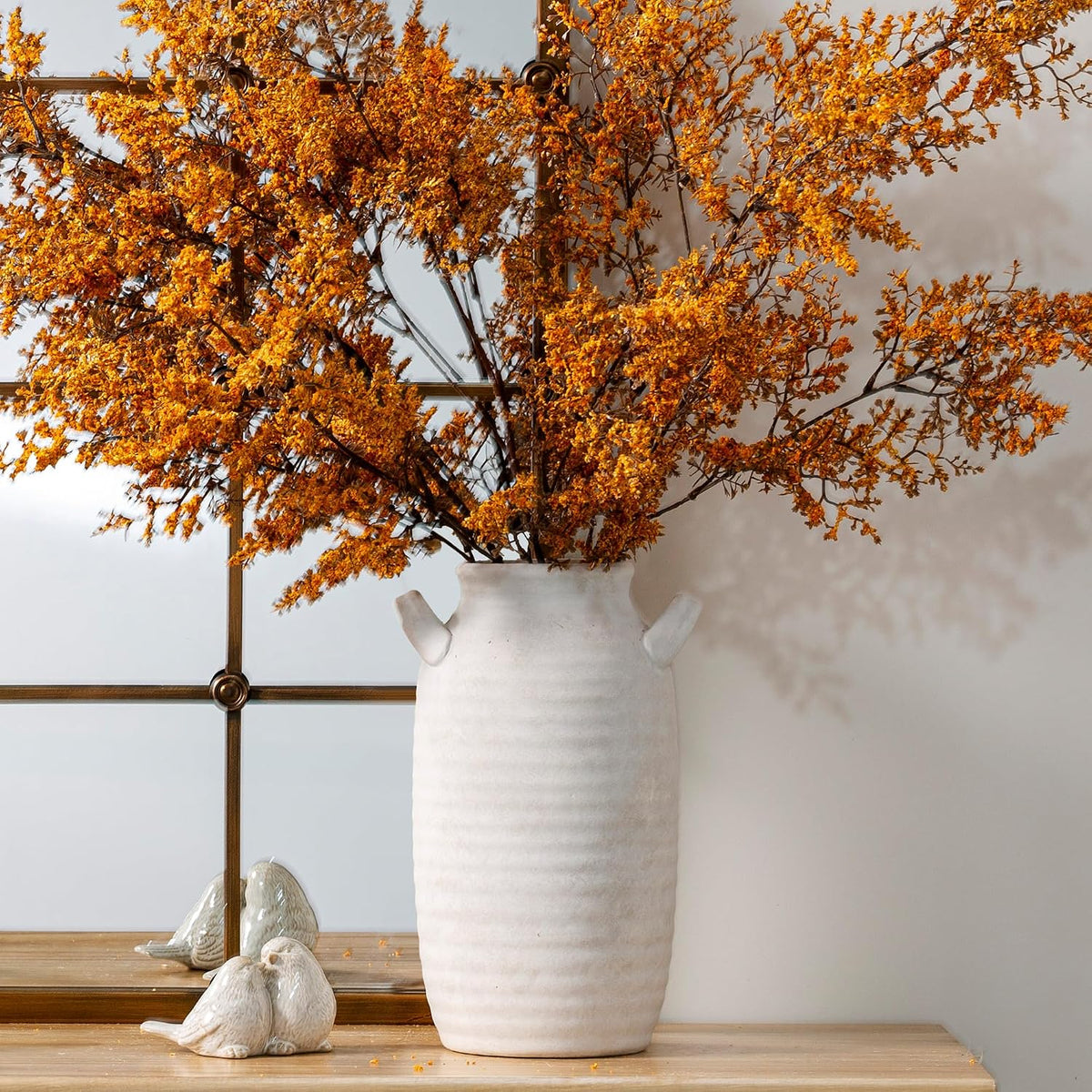 Vanselia Ceramic Flower Vase Home Decor Living Room Table Vase (12" Rustic)