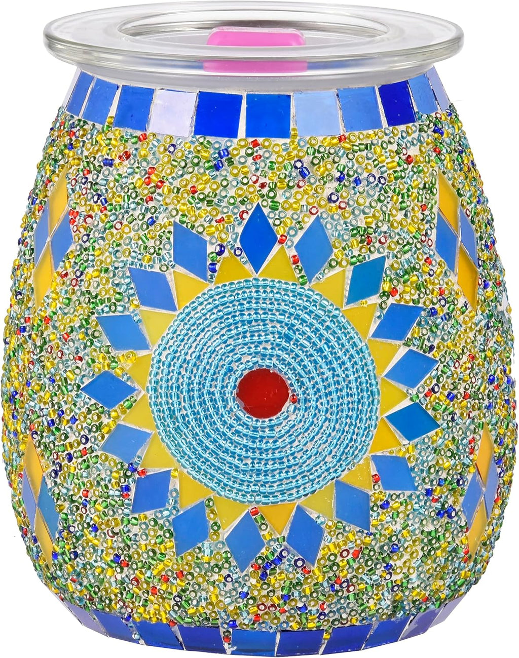 Dicimi Electric Candle Warmer, Mosaic Sunflower Design Wax Melt Warmer with Warm Night Light, No Flame Candle Warmer Lamp for Home Decor, Wax Melter for Scented Wax, Safe Wax Warmer for Aroma Gift
