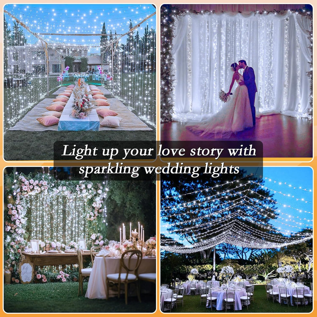 66FT 200 LED Christmas Tree Lights, Bright Cool White Outdoor Christmas String Lights for House, Fairy Lights with 8 Modes, Waterproof & Durable Indoor Outdoor Decor, Timer Included