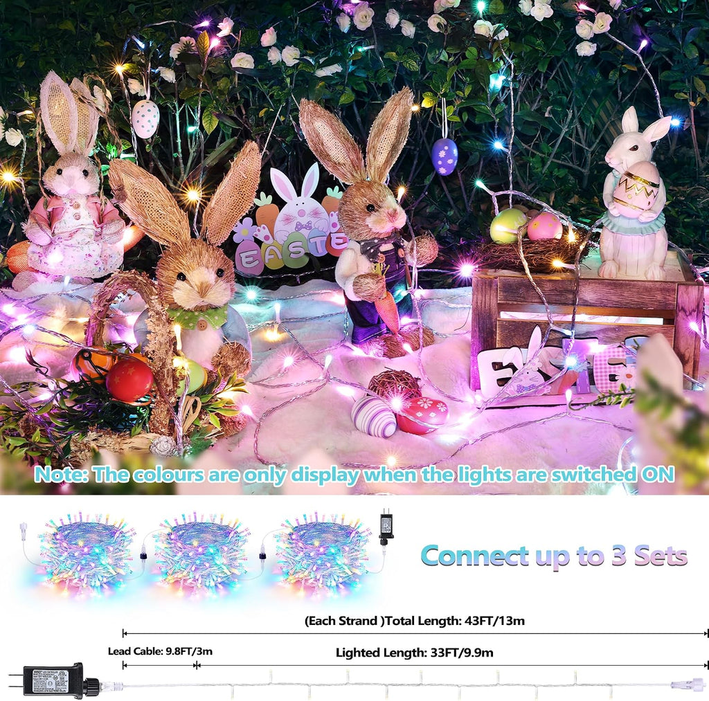 Joomer Easter String Lights 65FT 200LED String Lights with 8 Modes