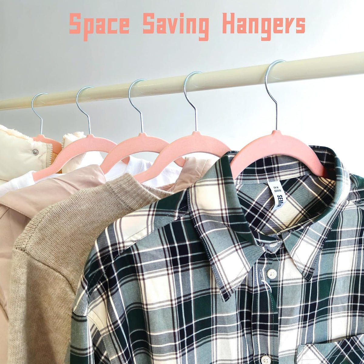 Pink Velvet Hangers 100 Pack, Adult Hangers Anti-Slip Slim Space Saving Hangers with 360° Swivel Hook, 17.5 Inch Clothes Hangers for Coats,Sweater,Jackets,Dresses, Shirts, Suits & T-Shirts