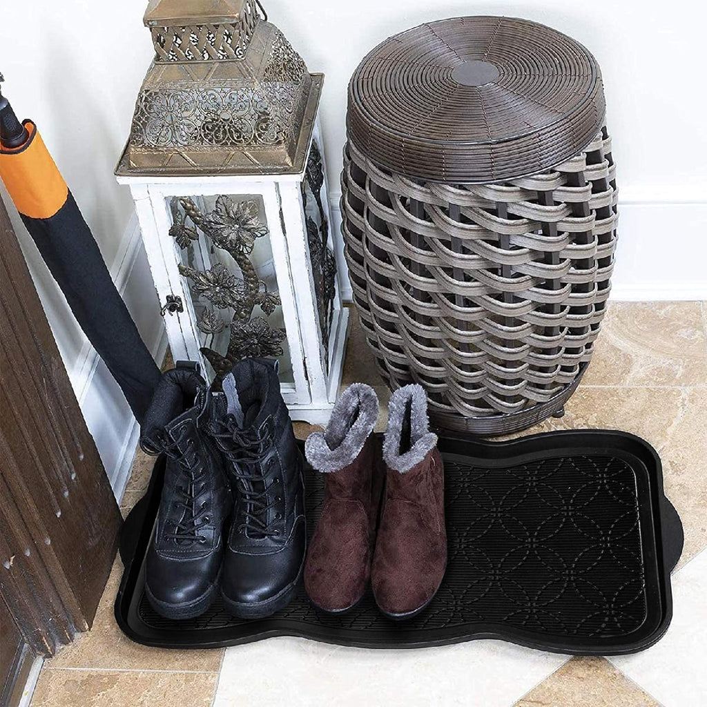 A1HC Boot Tray-Water Resistant Rubber Utility Shoe Mat 16"x31" for Indoor and Outdoor Use in All Seasons Multi-Purpose Boot Tray Mat for Entryways