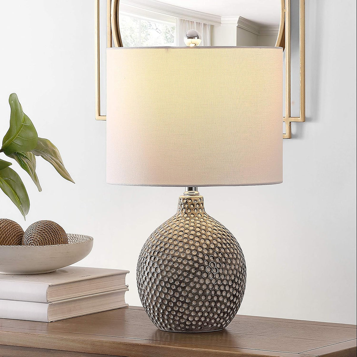 SAFAVIEH Lighting Breeda Table Lamp, 21″ Ceramic Ivory TBL4270A