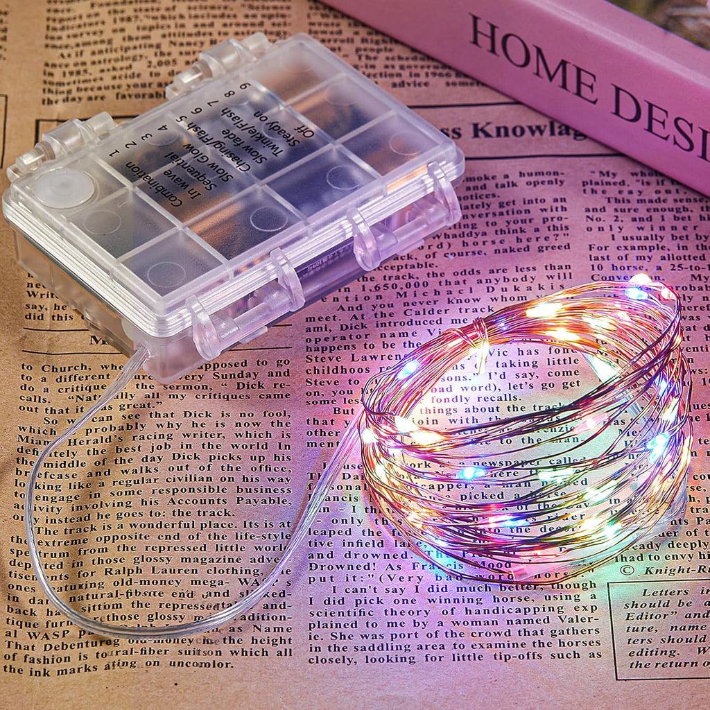 Ariceleo 1 Pack 16.4 Ft. Battery Operated Outdoor String Lights with Remote & Timer, LED Multi Color Fairy Lights, Waterproof Twinkle Lights for Bedroom, Dorm, Mason Jar, Wedding, Party, Christmas