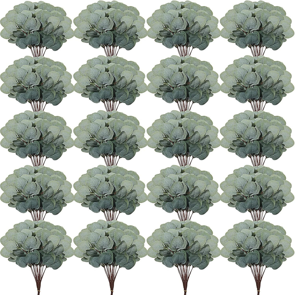 Taiyin 120 Pieces Artificial Eucalyptus Leaves Set Greenery Eucalyptus Stem