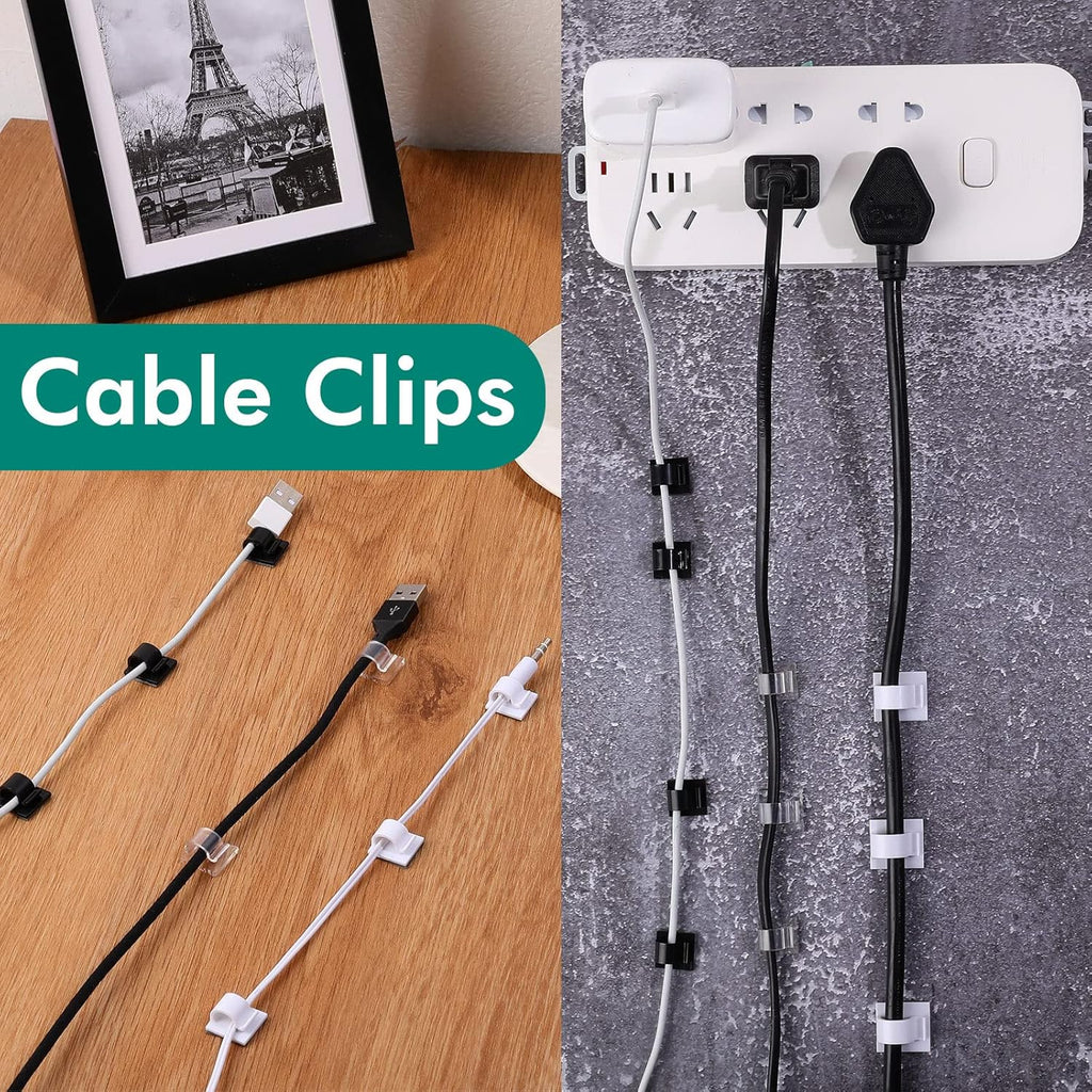 Namalu 60 Pcs Mini Cable Clips Christmas Light Clips Hooks,Small,Clear