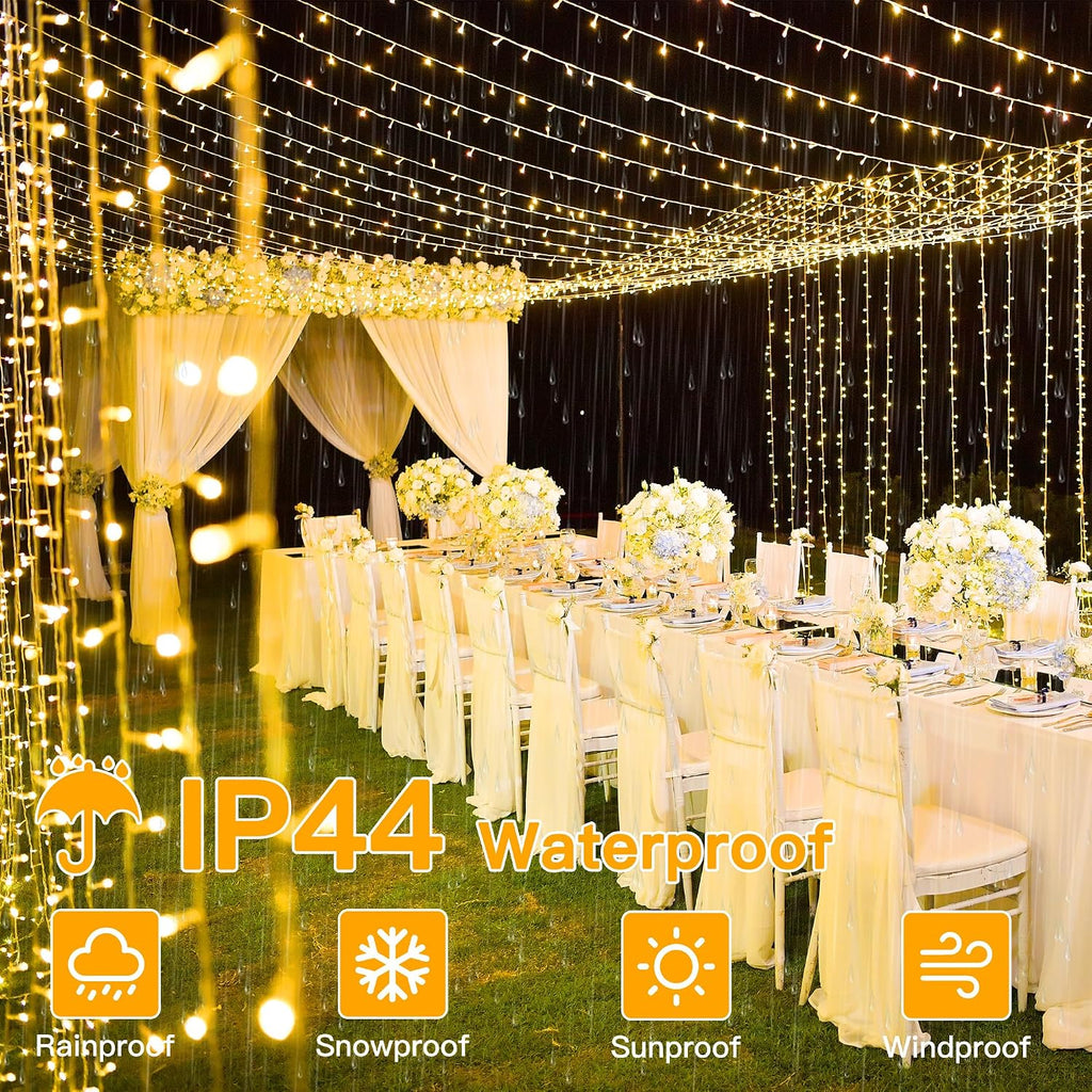 Ollny 2 Pack Curtain Lights, 400LED 6.6x6.6ft Fairy Lights with Remote