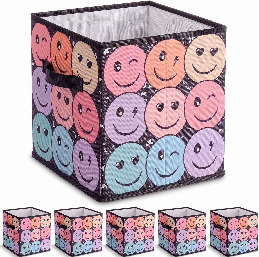 Reallnaive 6 Pcs 11 Inch Composition Fabric Book Bin Classroom Storage Cube