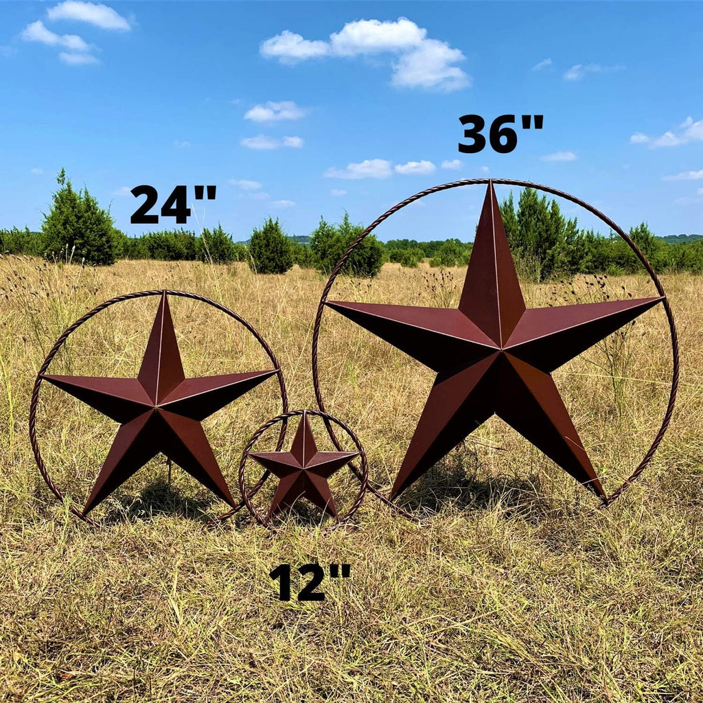 Barn Star - Metal Stars for Outside Texas Stars Art Rustic Vintage Western Country Home Farmhouse Wall Decor (24")