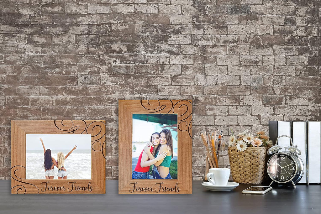 CEDAR CRATE MARKET - Forever Friends | Best Friends Picture Frame for Women | 5x7 Horizontal | Soul Sister Birthday Gifts for Women | Friendship Photo Picture Frame | Engraved in USA