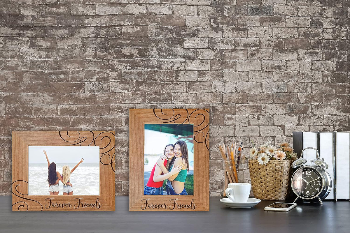 CEDAR CRATE MARKET - Forever Friends | Best Friends Picture Frame for Women | 5x7 Horizontal | Soul Sister Birthday Gifts for Women | Friendship Photo Picture Frame | Engraved in USA
