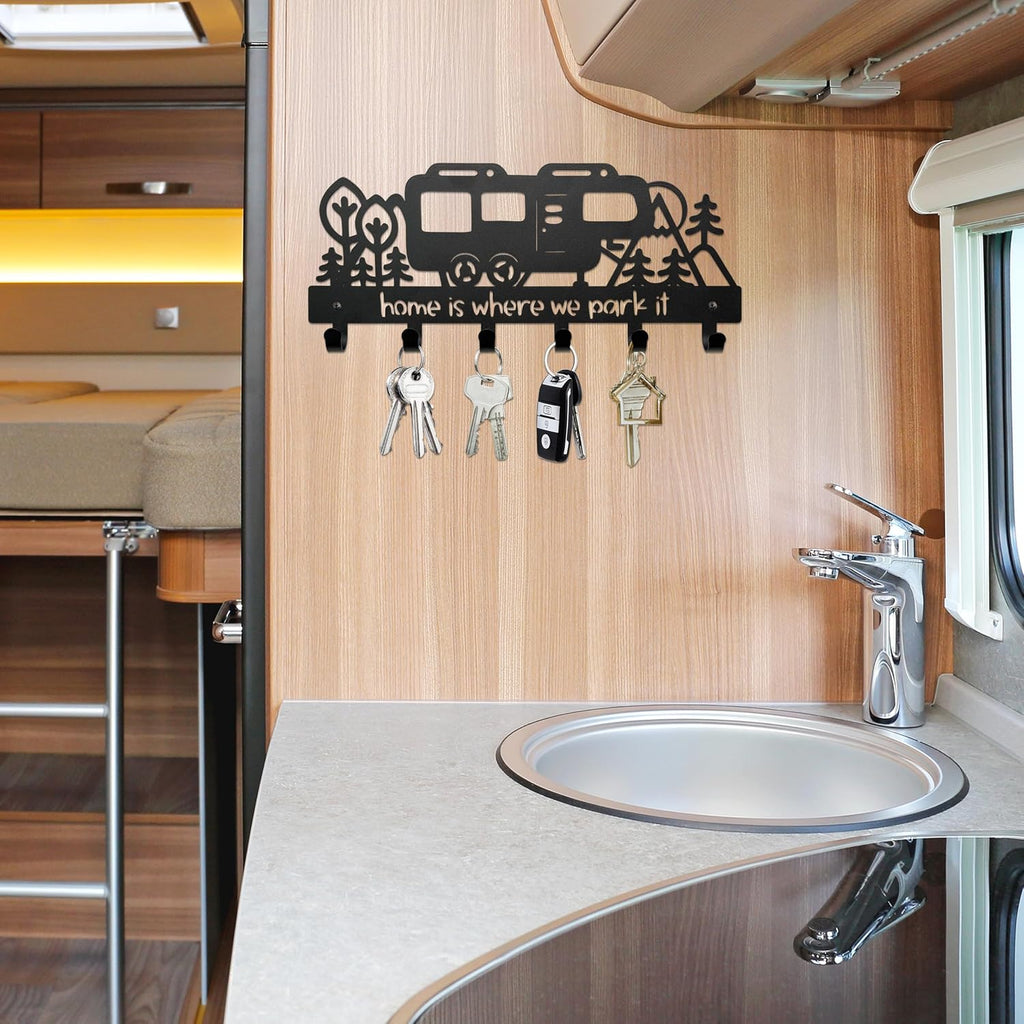 Metal Camper Key Holder, 11 inches Camper RV Decor Rack Hanger