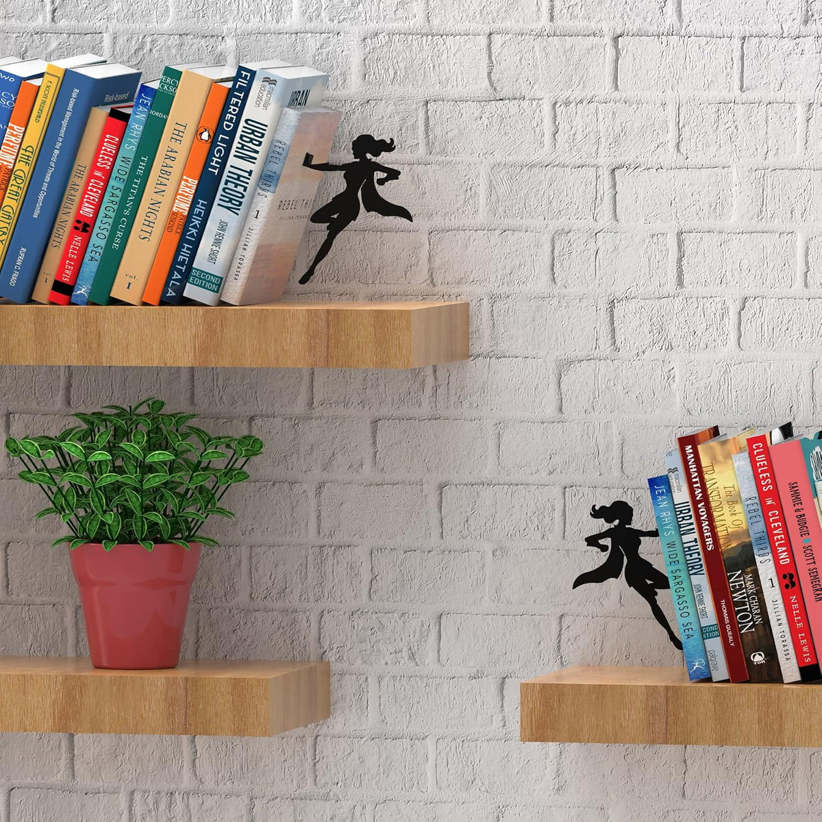 Decorative Bookends - Supergal 2X- Heavy Duty Metal Book Ends for Shelves