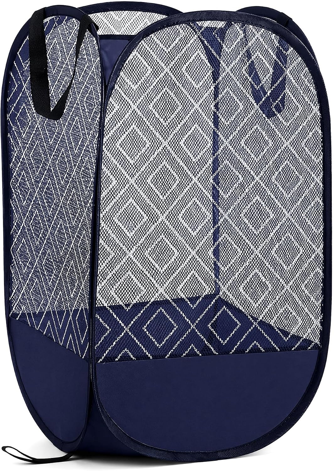 Upgraded 100L Extra Large Mesh Pop Up Laundry Hamper with Handles, Blue