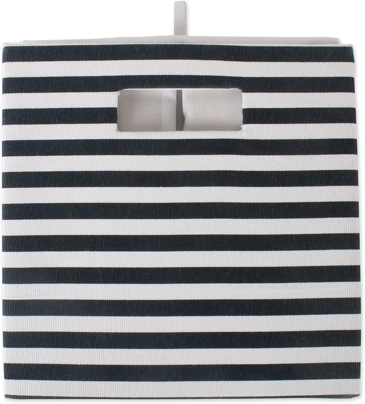 DII Collapsible Polyester Storage Cube, Pinstripe, Black, Large