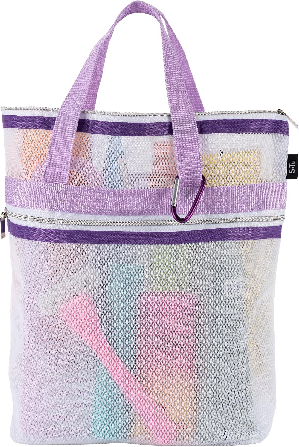 S&T INC. Mesh Shower Caddy, 10" x 10", Purple