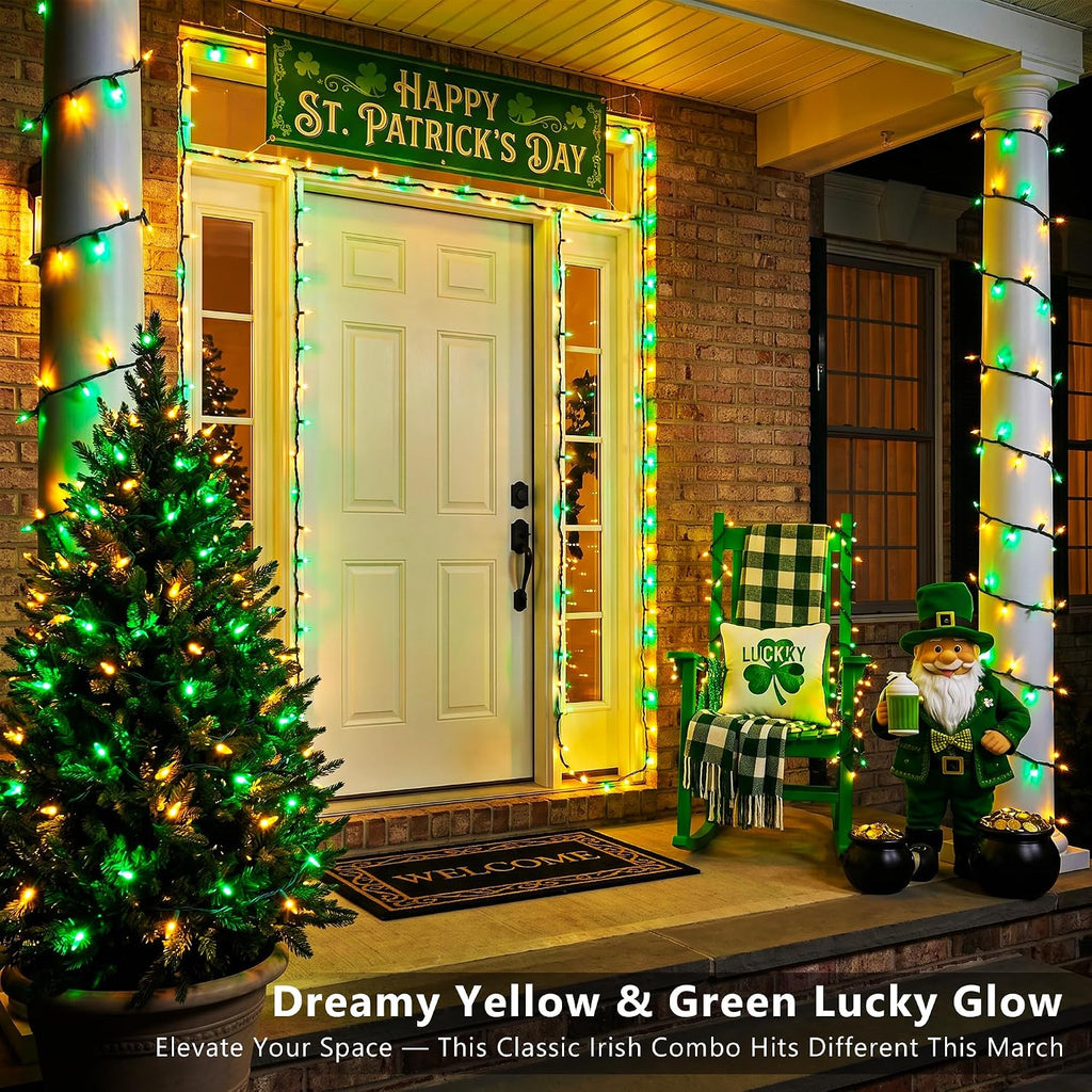 BrizLabs Christmas Lights, 100 Count 19.7ft Yellow & Green String Lights