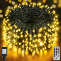 132FT 400 LED Warm White Fairy Lights, Dark Green Wire 8 Modes Timer, IP44 Waterproof Outdoor Indoor String Lights for Patio Garden Backyard Bedroom Classroom Weeding Christmas Decor
