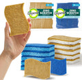 LEEPENK 72 PCS Non-Scratch Scrub Sponges,36 PCS Brown and 36 PCS Blue Kitchen Sponges for Cleaning,72 Dish Sponges for Kitchen Around the Home Bathroom & More, Non Scratch Scrub Dish Sponge for Dishes
