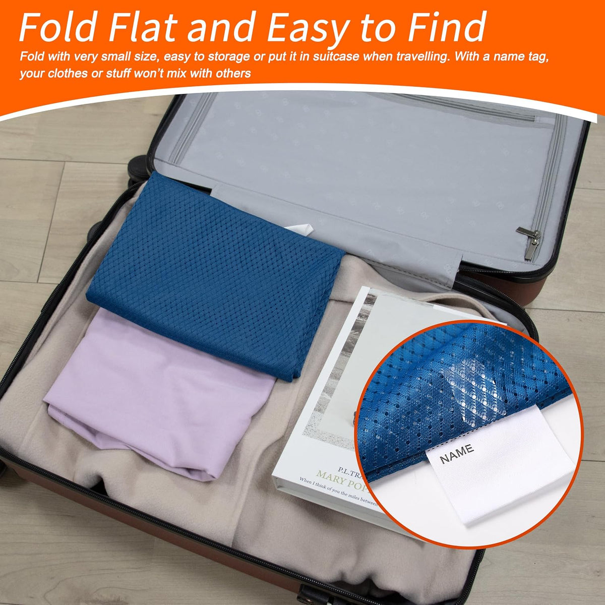 Polecasa Extra Heavy Duty Diamond Large Mesh Laundry Bag, 24x36", Blue
