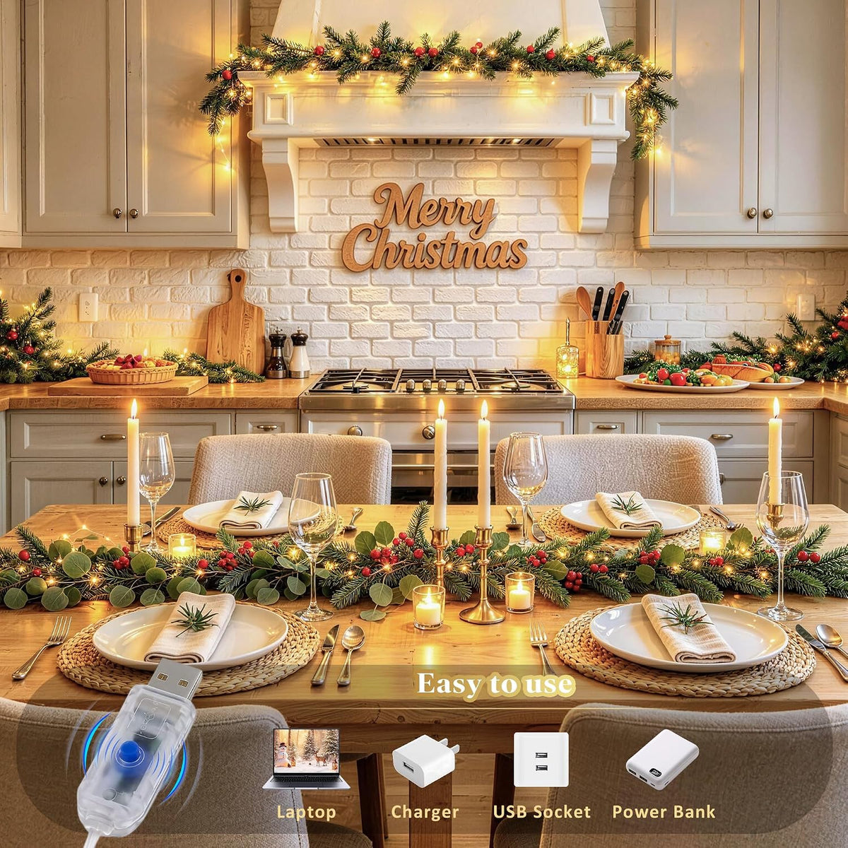 JMEXSUSS USB Fairy Lights for Bedroom,33ft 100 LED Christmas Lights Plug in
