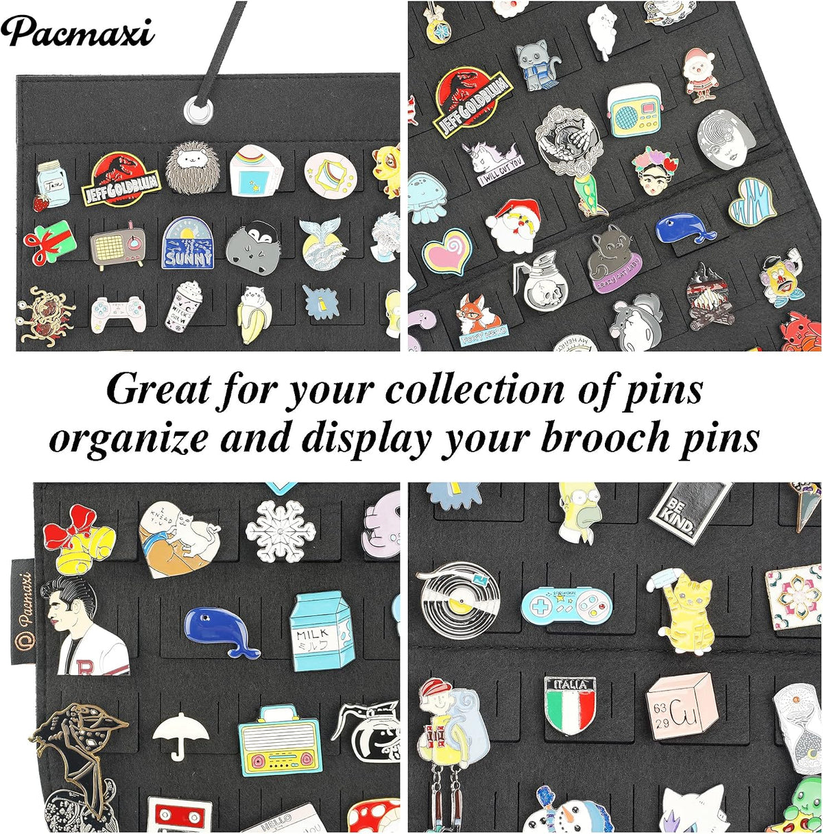 PACMAXI Hanging Brooch Pin Organizer, Display Pins Storage Case
