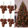 Roowest 4 Sets Large Brown Velvet Christmas Ball Clusters Ornaments Decor