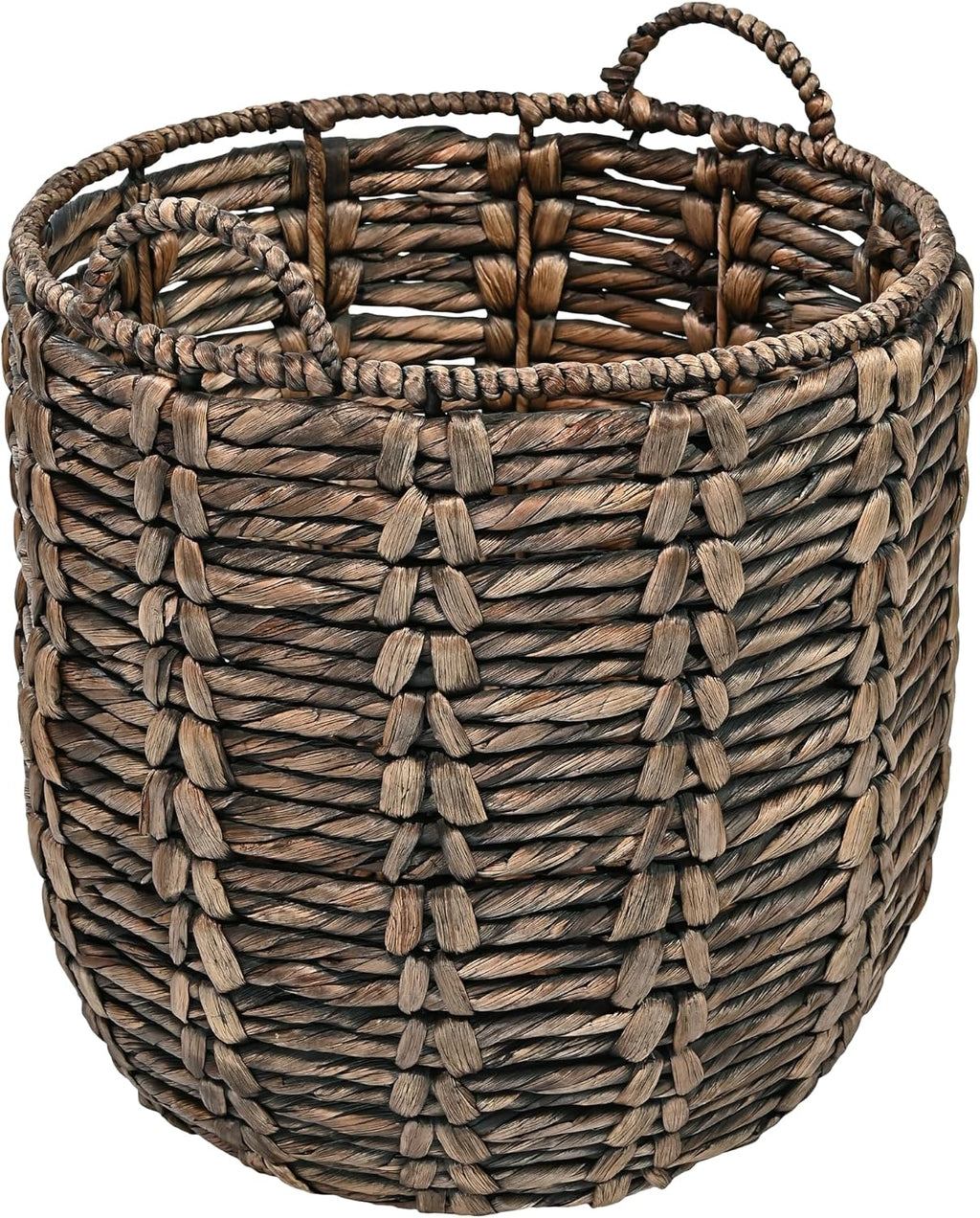 happimess Laurel Hand-Woven Abaca Storage Basket 19", Brown