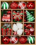 Alupssuc 82pcs Classic Christmas Balls Ornaments Set, Red, White and Green