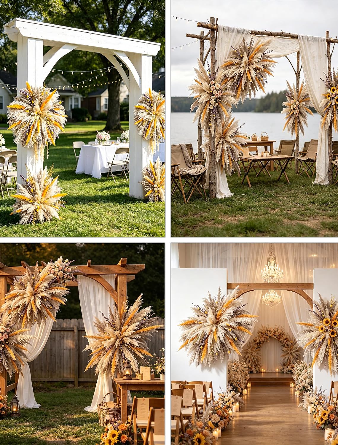 Fluffy Boho Wall Decor - DIY Pampas Grass Kits,Need to Assemble