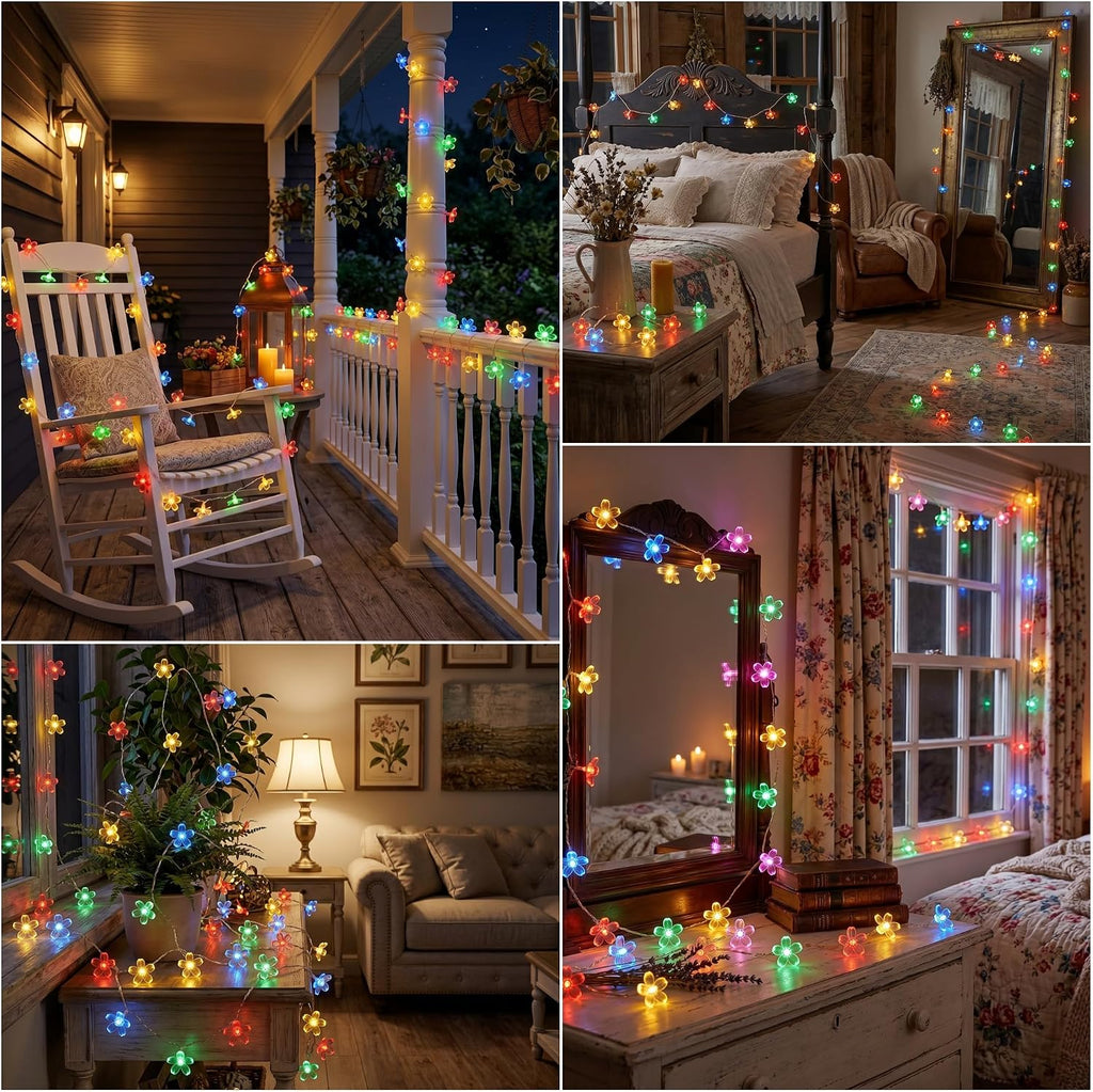 ITICdecor Flower String Lights Battery Operated 15FT 30LED Multicolor