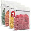 Handy Laundry Zippered Mesh Bags 4-Pack 12"x16", Honeycomb for Delicates