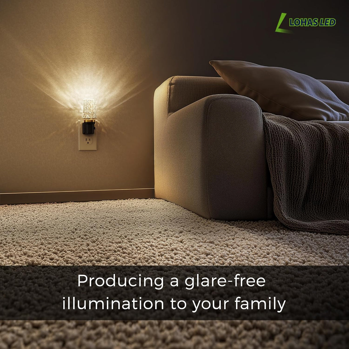 L LOHAS LED Night Light, Dimmable Night Lights Plug into Wall, Light Sensor