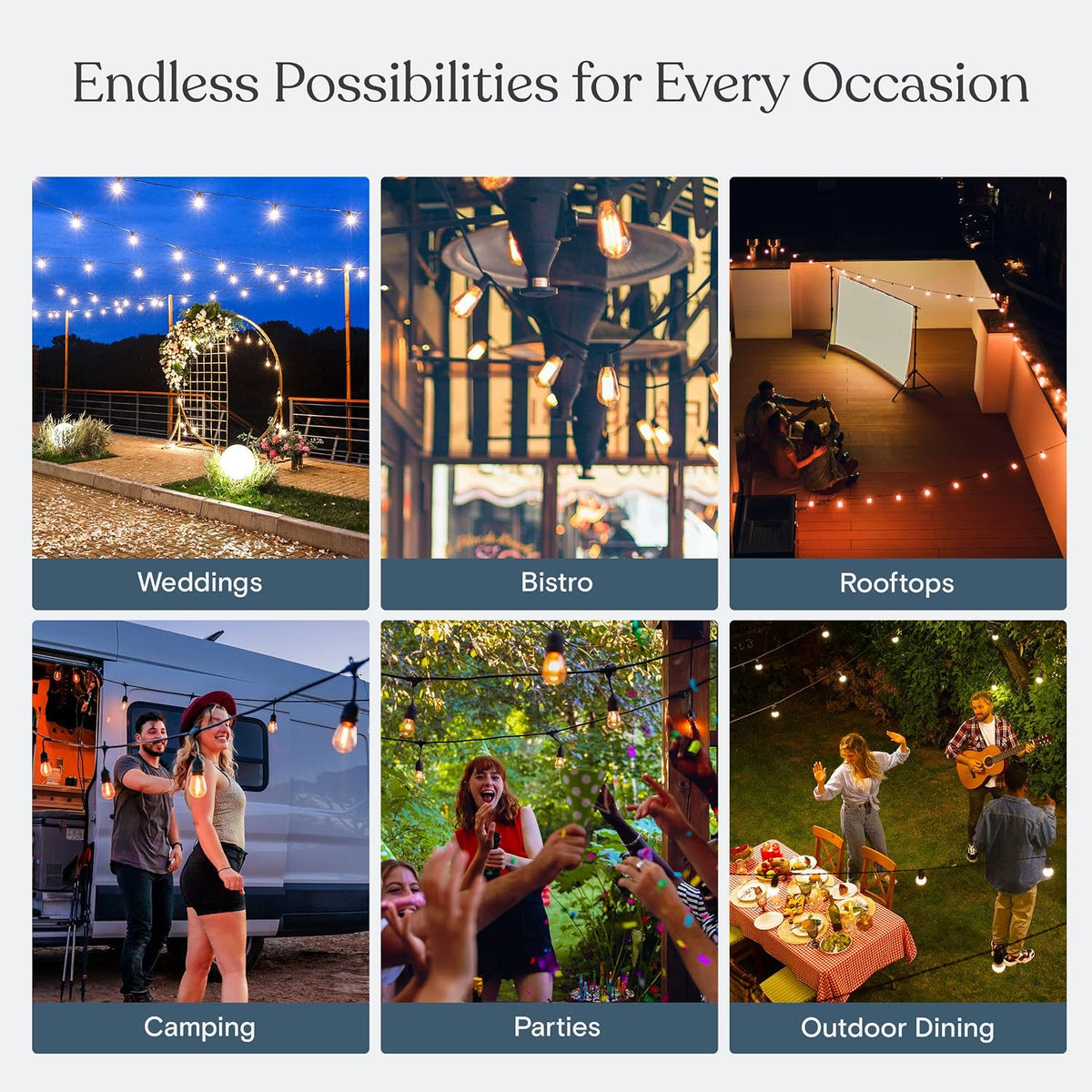 Brightech Ambience Pro Solar Powered LED Outdoor String Lights - 27 Ft Commercial Waterproof Patio Lights with Round Globe Bulbs - Durable String Lights for Outside, Backyard, Porch - 1W, Soft White