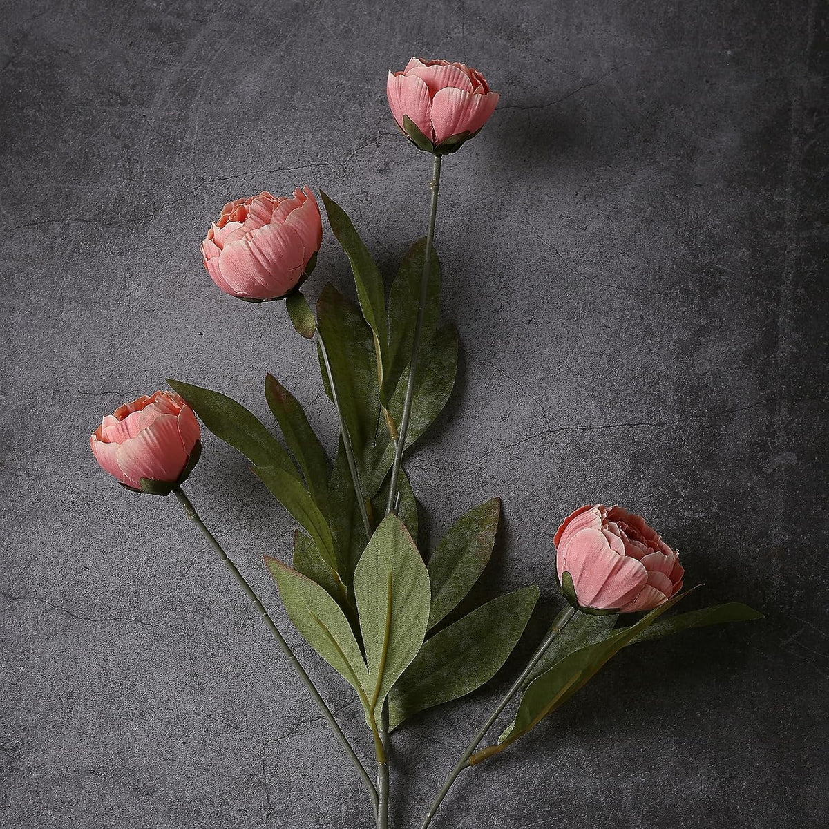 6 Pcs 27" Faux Silk Peony Artificial Flowers Stems for Vase (Dusty Pink)