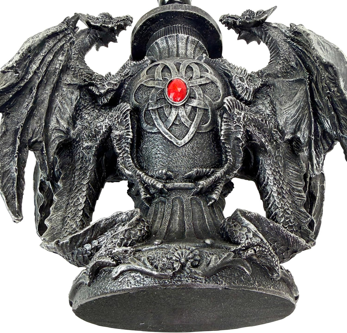 Dragon Table Lamp, 19 Inch Gothic Guardians with Black Fabric Shade