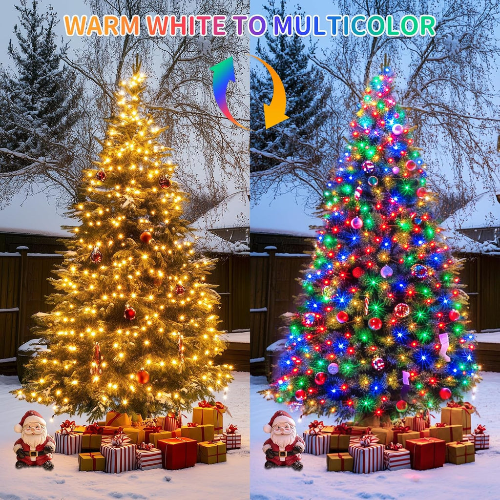 JMEXSUSS 200 LED Color Changing Christmas Lights, Warm White & Multicolor