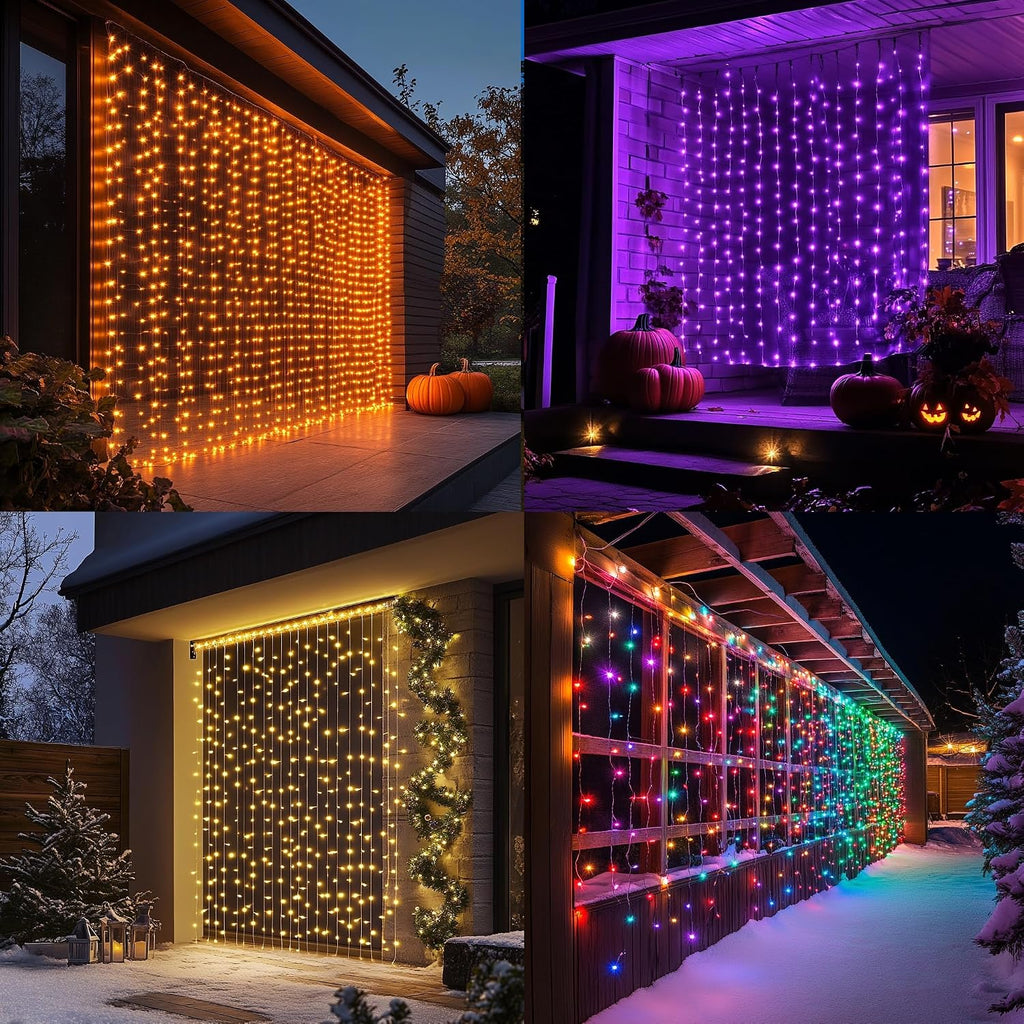 Dazzle Bright 300 LED Curtain String Lights, RGB Color Changing Christmas Fairy Lights for Bedroom with Remote & APP Control, Waterproof Smart Window Lights Party Wedding Garden Wall Decor