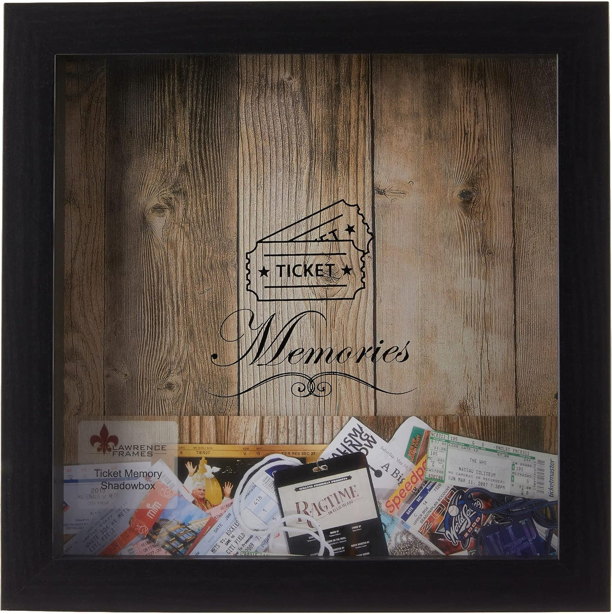 Lawrence Frames Black 10x10 Shadow Box Ticket Holder